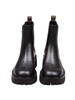 Asher Flat Ankle Boot In Black Leather