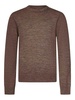 Hazelnut-Colored Wool Crew Neck Sweater