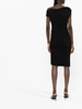 One-shoulder draped midi dress