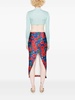 Mix-Print Midi Skirt