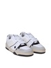black and white leather and suede sneakers