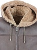 Shearling hooded jacket with ribbed cuffs