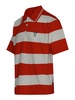 Orange striped cotton polo shirt