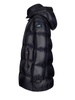 Womens Long Blue Quilted Down Jacket