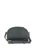 Black leather half-moon bag