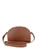 Brown leather half-moon bag
