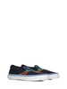 Black cotton canvas slip-on sneakers