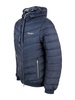 Chevron quilted hooded puffer jacket