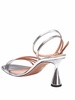 Sandal in Mirror Effect Leather
