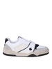 black and white leather and suede sneakers