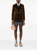 Brown Velvet Double-Breasted Blazer