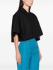 Wave-Applique Cropped Shirt