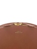 Brown leather half-moon bag