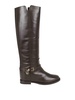 Knee boot in smooth leather