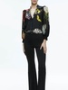 BlackMulticolor Pleated Blouse