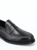 Black leather formal loafers