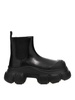Leather platform ankle boots