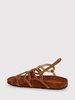 Flat open sandal with decorated bands