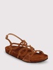 Flat open sandal with decorated bands