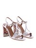 Ankle strap sandals with Multi Rainbow heel