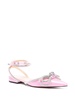 Double Bow Satin Slingback Ballet Flats