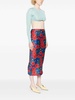 Mix-Print Midi Skirt