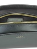 Black leather half-moon bag