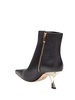 Luna Ankle Boot In Leather With Mirrored Heel