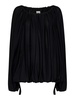 Silk Georgette Long-Sleeved Draped Top