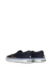 Black cotton canvas slip-on sneakers