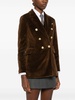 Brown Velvet Double-Breasted Blazer