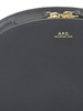 Black leather half-moon bag
