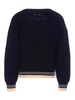 Si Blue Ribbed V Neck Sweater