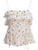 Printed Satin Slip Top Tops White
