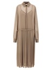 Pleated Midi Dresses Beige