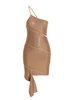 Sequin One Shoulder Dress Dresses Beige