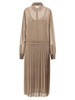 Pleated Midi Dresses Beige