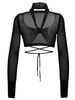 Openwork Cropped Top Tops Black
