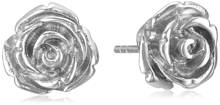 Amazon Essentials 925 Sterling Silver Rose Gold Earrings for Women, Nickel-Free Hypoallergenic Jewelry Gift, Push Back Stud Earrings , (previously Amazon Collection)