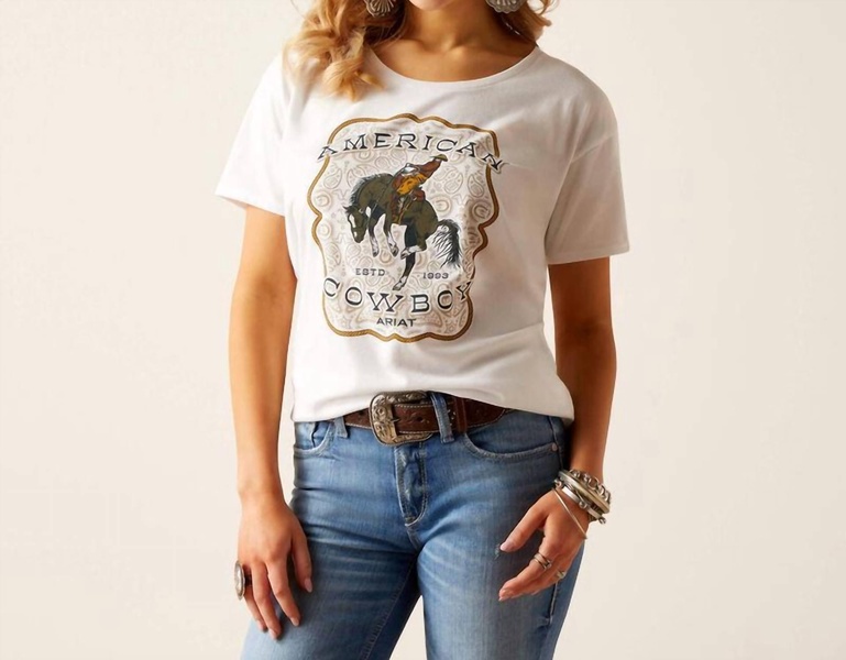 american cowboy t-shirt in white