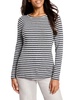 NIC+ZOE Women's Striped Bracelet Sleeve Boat Tee