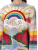 Embroidered wool blend sweater