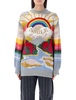 Embroidered wool blend sweater