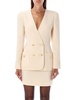 Collarless Double-breasted Blazer