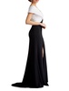 Benz Pleated Portrait Collar Gown