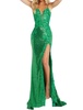 sequin sweetheart prom dress in green