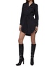 flap pocket shirt dress in black