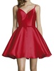 v-neck mikado mini dress in red