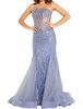 illusion corset bodice embellished dress in cloud