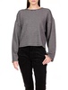 textured ottoman popover in heather grey/black stripe